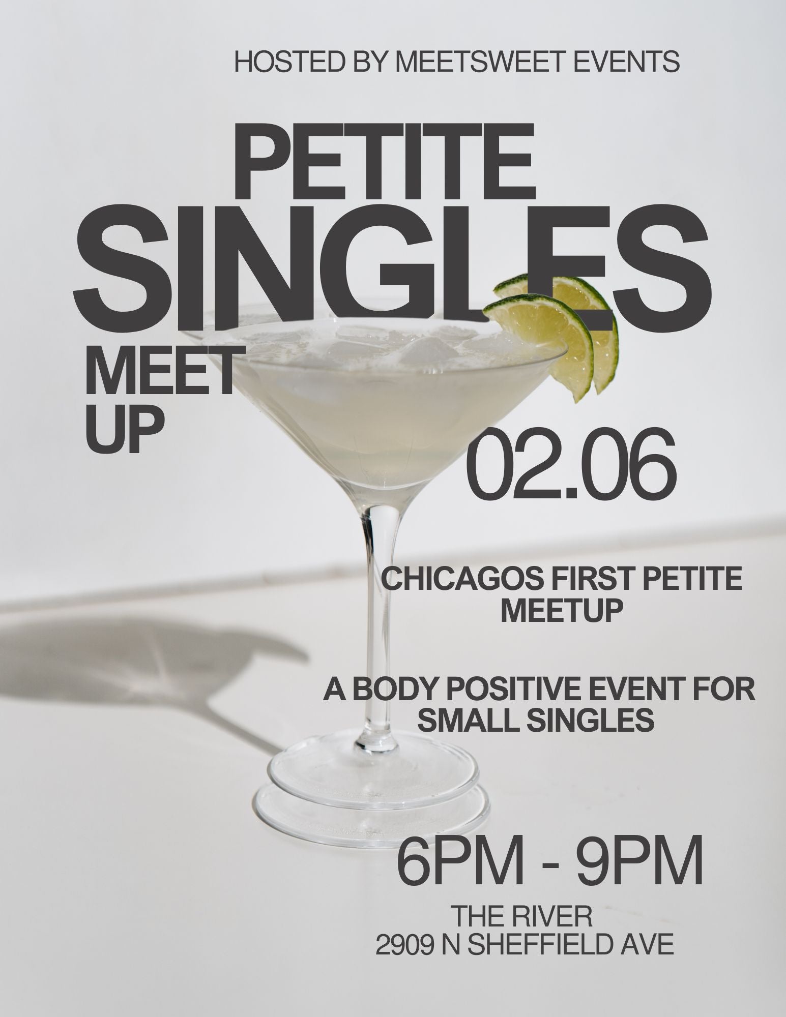 Petite Singles Meet Up February 6th 6-9 @The River (2909 N Sheffield Ave)