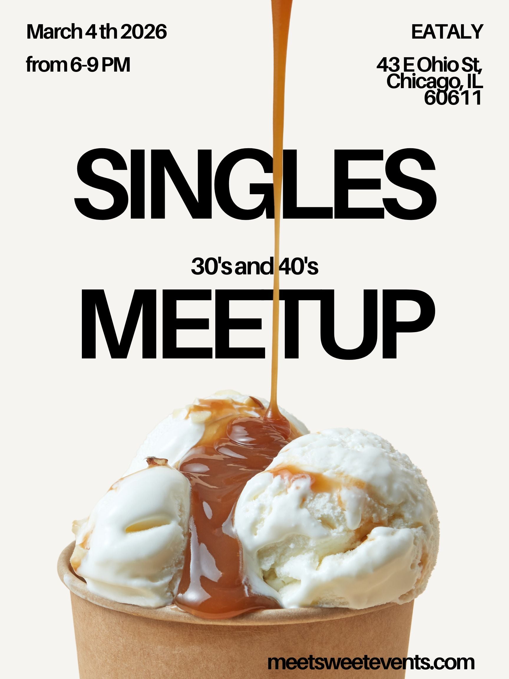 30's 40's Singles Meet Up at Eataly on March 4th, 6-9 PM, 43 E Ohio St, Chicago, IL 60611